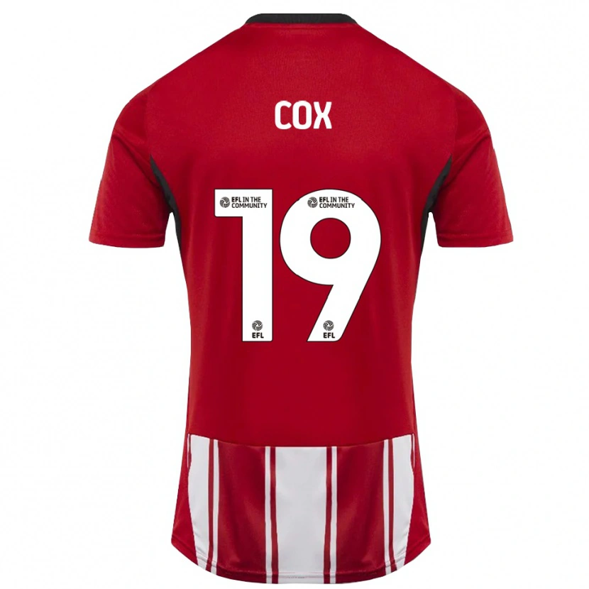 Danxen Kinderen Sonny Cox #19 Rood Wit Zwart Thuisshirt Thuistenue 2025/26 T-Shirt