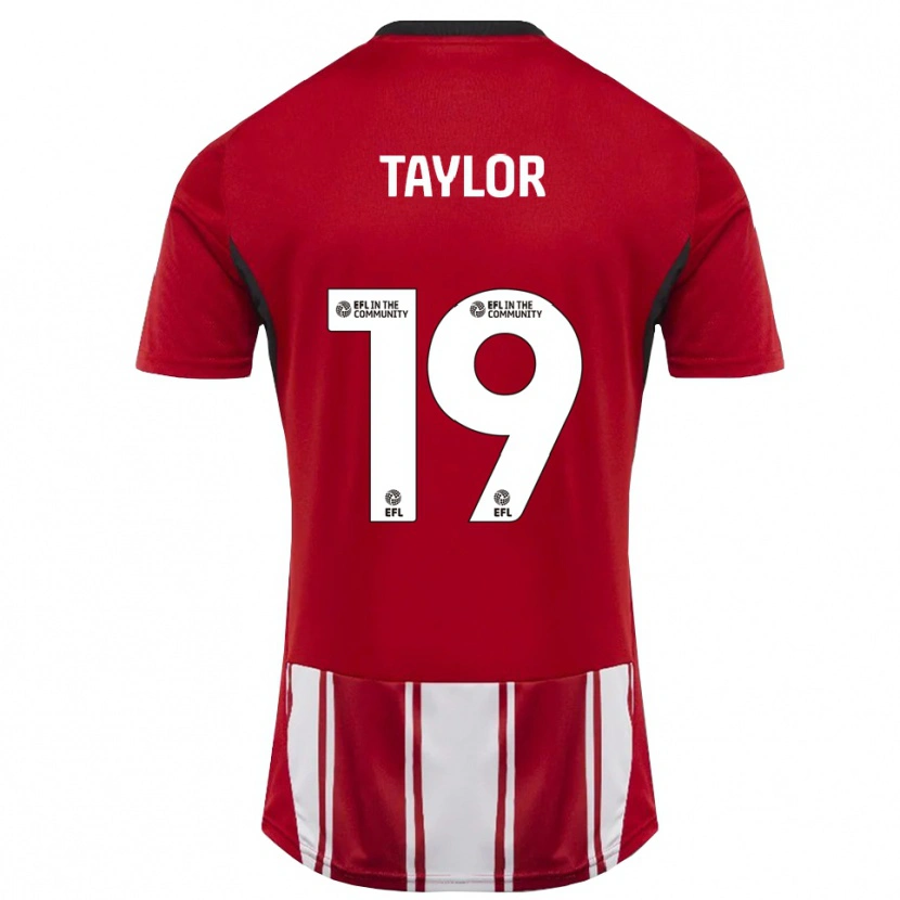 Danxen Kinderen Mollie Taylor #19 Rood Wit Zwart Thuisshirt Thuistenue 2025/26 T-Shirt
