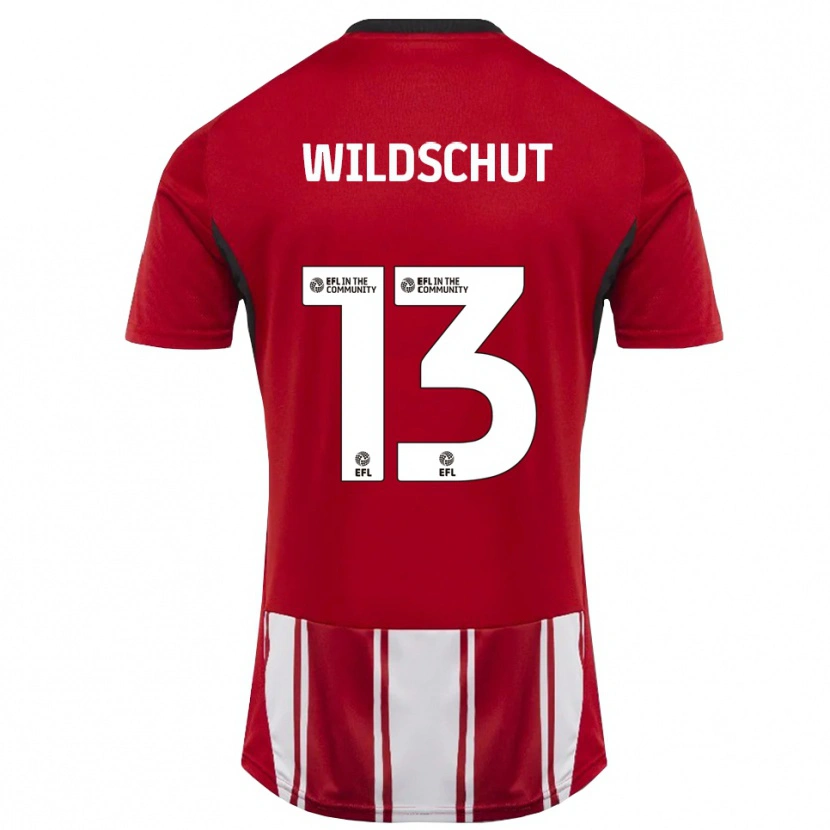 Danxen Kinderen Yanic Wildschut #13 Rood Wit Zwart Thuisshirt Thuistenue 2025/26 T-Shirt