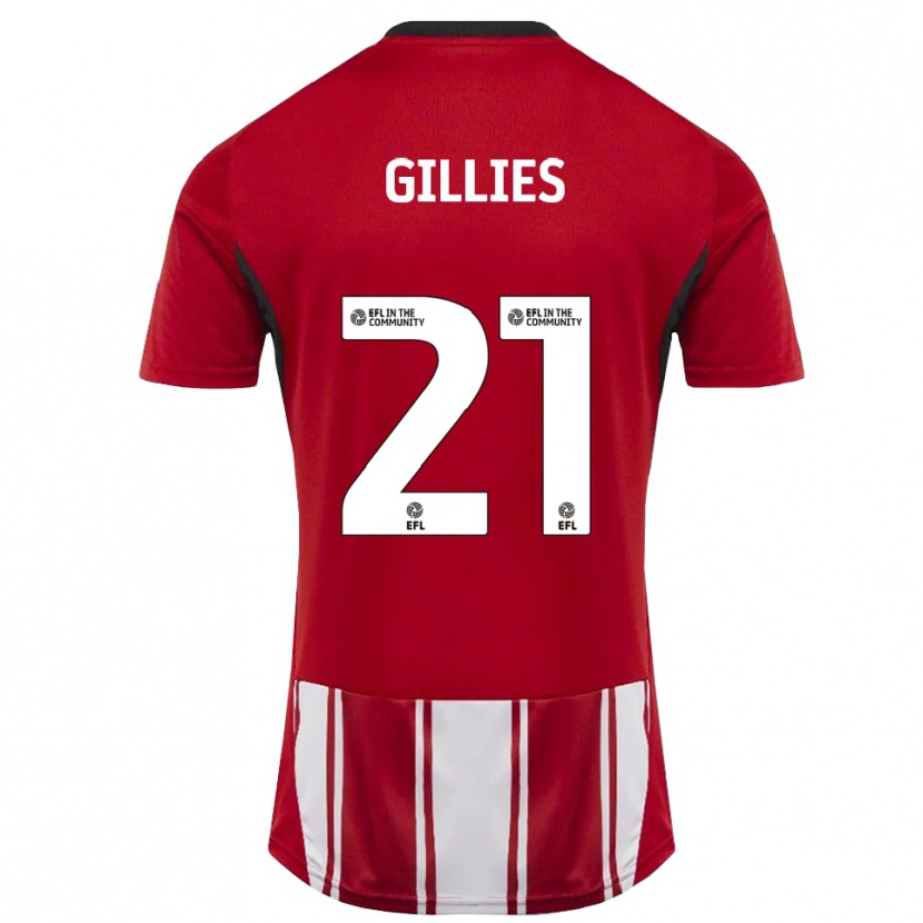 Danxen Kinderen Sophie Gillies #21 Rood Wit Zwart Thuisshirt Thuistenue 2025/26 T-Shirt