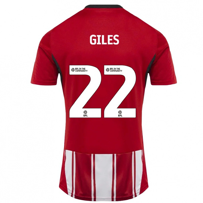 Danxen Kinderen Olivia Giles #22 Rood Wit Zwart Thuisshirt Thuistenue 2025/26 T-Shirt
