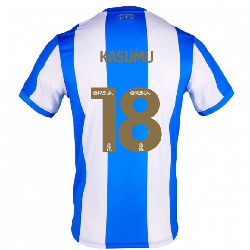 Danxen Kinderen David Kasumu #18 Blauw Wit Thuisshirt Thuistenue 2025/26 T-Shirt