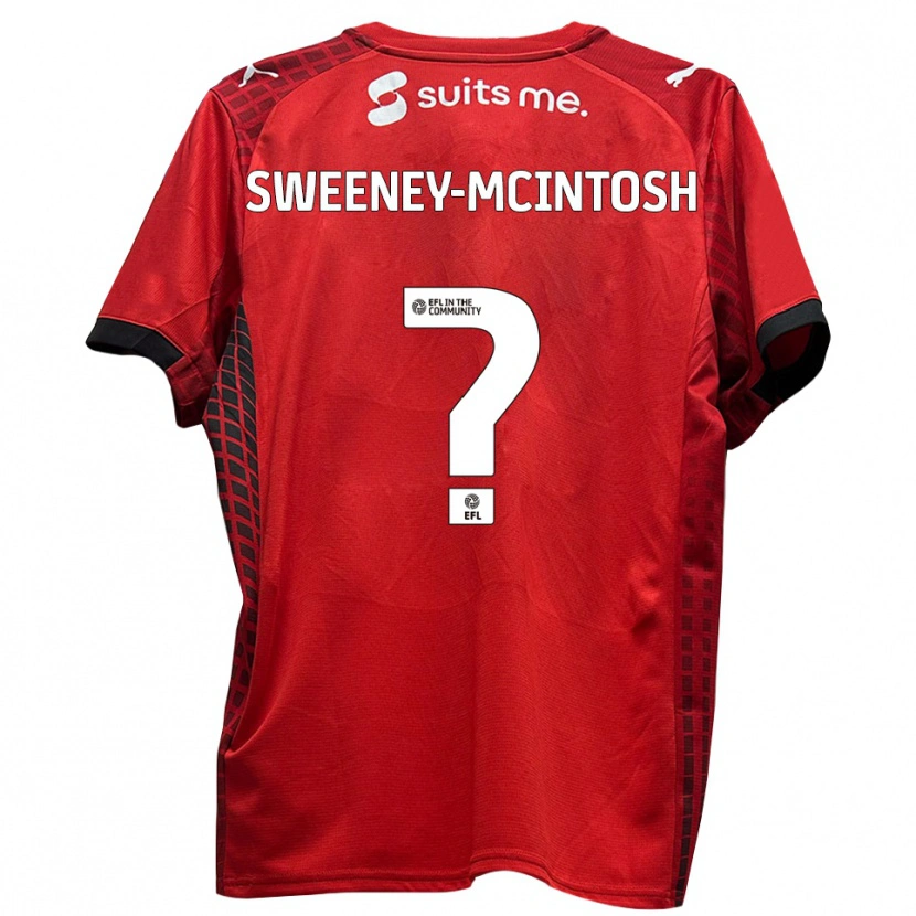 Danxen Kinderen Brogan Sweeney-Mcintosh #0 Rood Zwart Thuisshirt Thuistenue 2025/26 T-Shirt