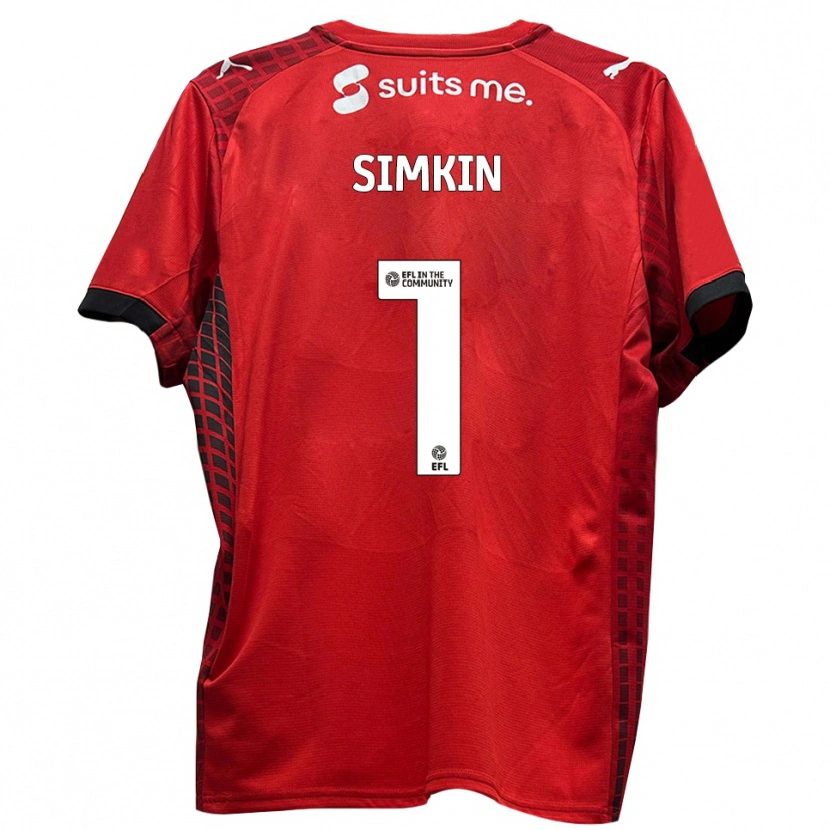 Danxen Kinderen Tommy Simkin #1 Rood Zwart Thuisshirt Thuistenue 2025/26 T-Shirt