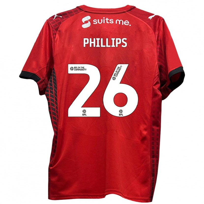 Danxen Kinderen Noah Phillips #26 Rood Zwart Thuisshirt Thuistenue 2025/26 T-Shirt