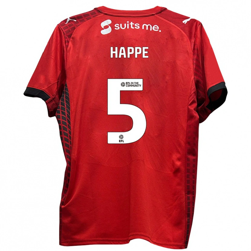 Danxen Kinderen Dan Happe #5 Rood Zwart Thuisshirt Thuistenue 2025/26 T-Shirt