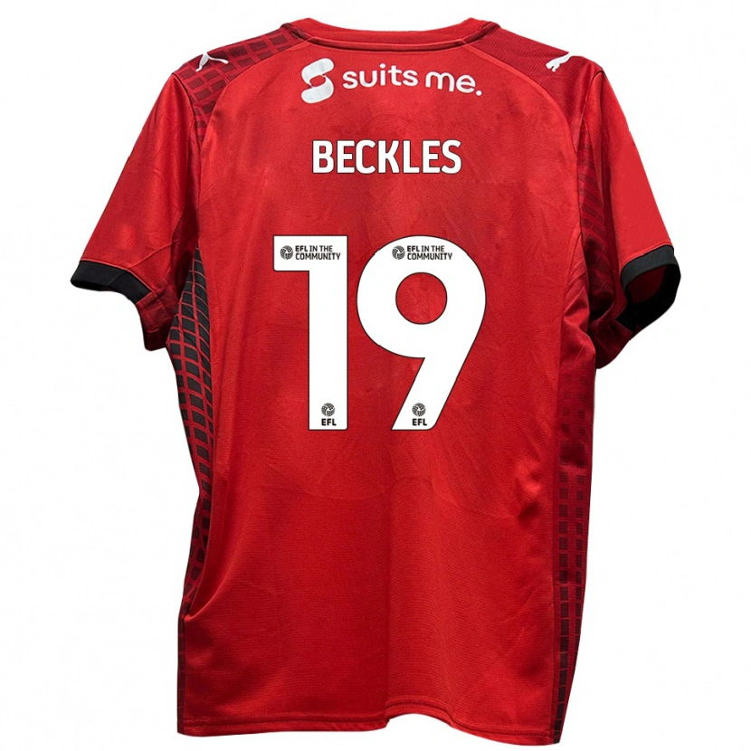 Danxen Kinderen Omar Beckles #19 Rood Zwart Thuisshirt Thuistenue 2025/26 T-Shirt