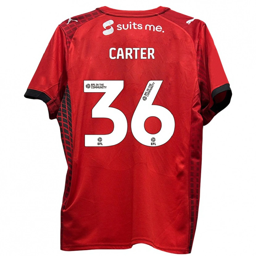 Danxen Kinderen Dan Carter #36 Rood Zwart Thuisshirt Thuistenue 2025/26 T-Shirt