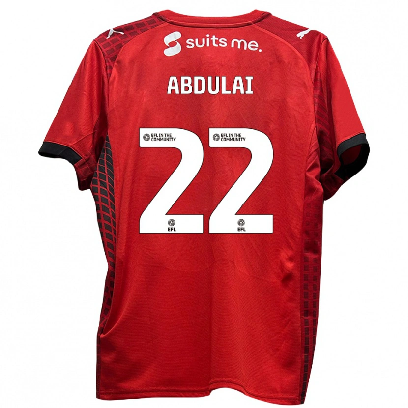 Danxen Kinderen Azeem Abdulai #22 Rood Zwart Thuisshirt Thuistenue 2025/26 T-Shirt