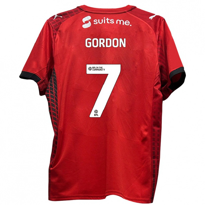 Danxen Kinderen Lemar Gordon #7 Rood Zwart Thuisshirt Thuistenue 2025/26 T-Shirt