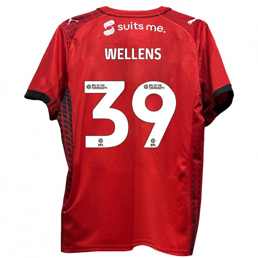 Danxen Kinderen Alfie Wellens #39 Rood Zwart Thuisshirt Thuistenue 2025/26 T-Shirt