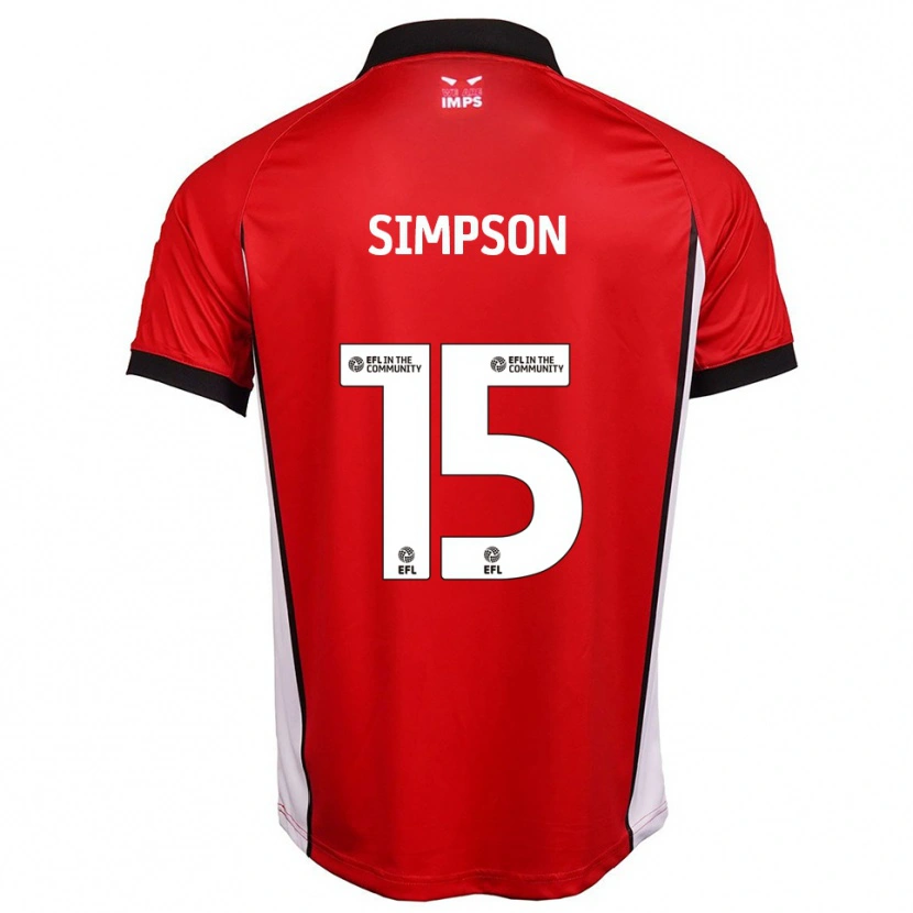 Danxen Kinderen John Simpson #15 Rood Wit Thuisshirt Thuistenue 2025/26 T-Shirt