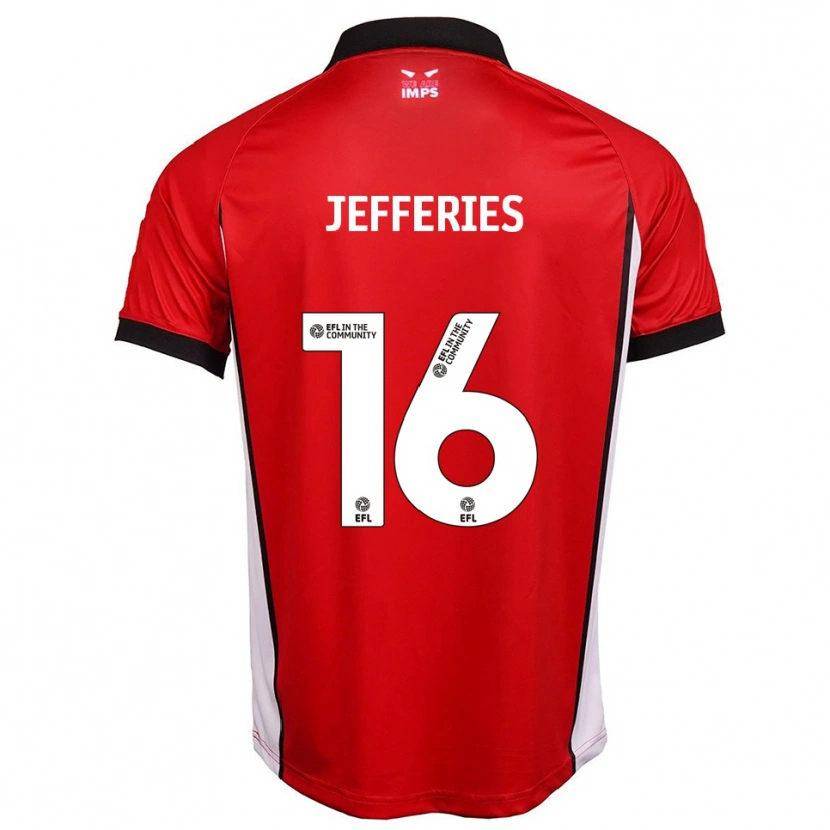 Danxen Kinderen Dom Jefferies #16 Rood Wit Thuisshirt Thuistenue 2025/26 T-Shirt