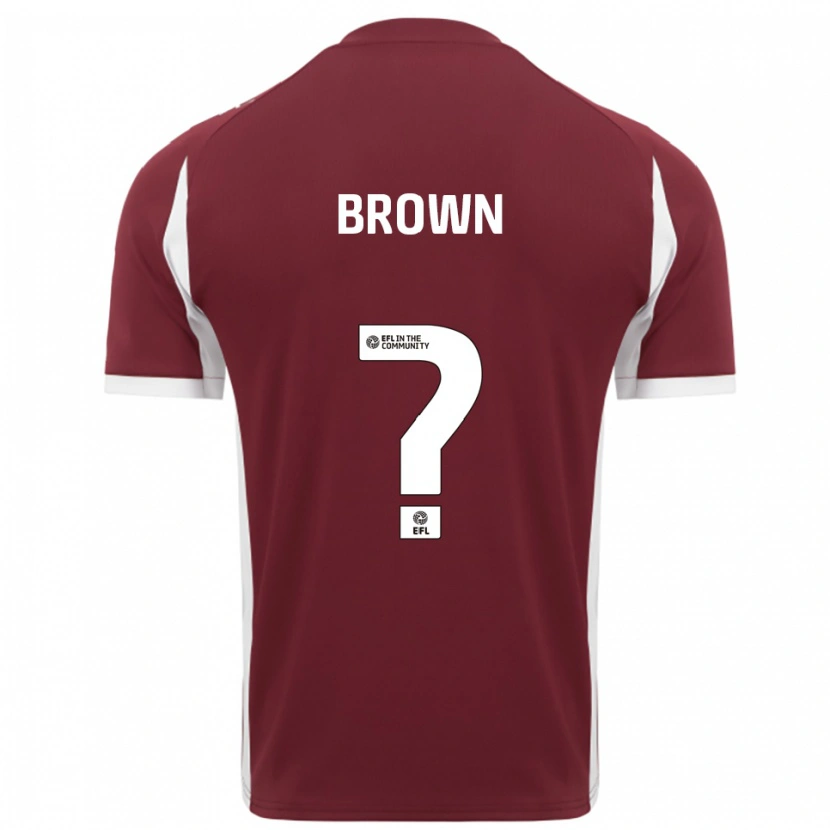 Danxen Kinderen Eden Brown #0 Bordeauxrood Wit Thuisshirt Thuistenue 2025/26 T-Shirt