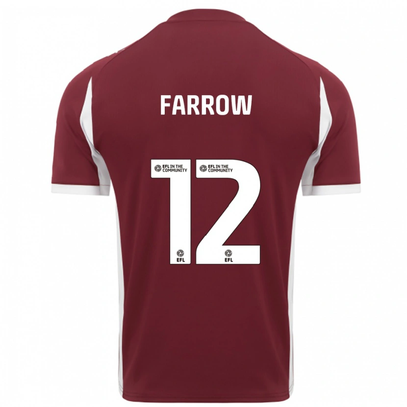 Danxen Kinderen Kim Farrow #12 Bordeauxrood Wit Thuisshirt Thuistenue 2025/26 T-Shirt