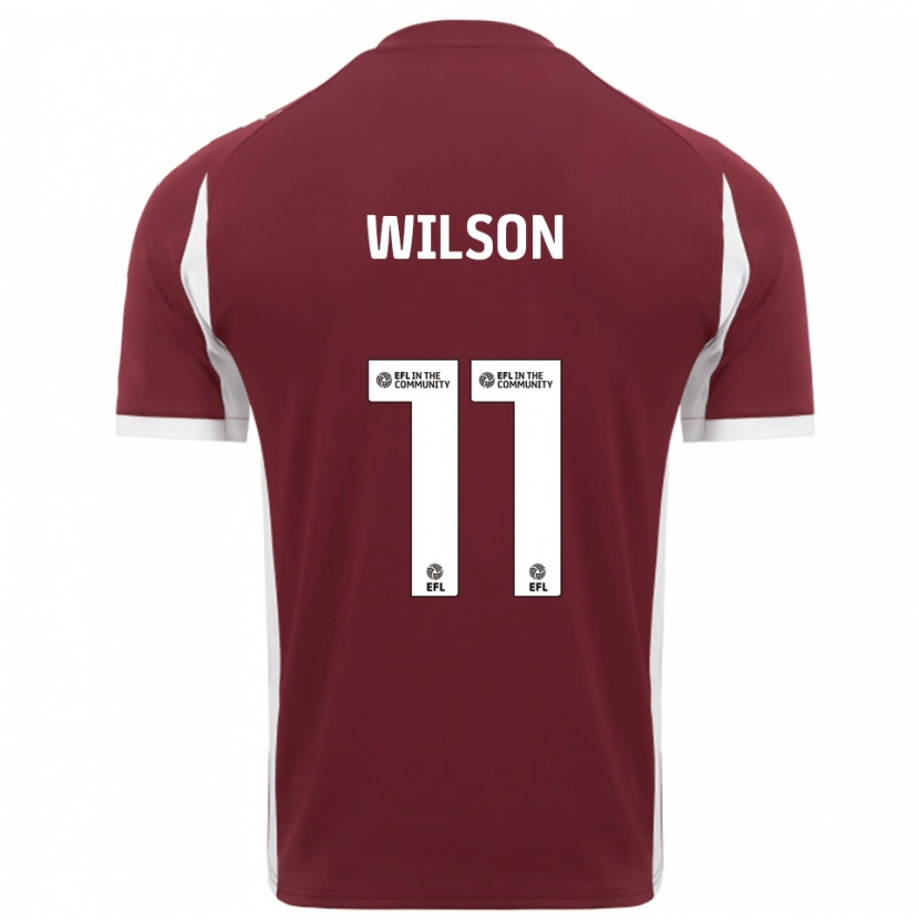 Danxen Kinderen James Wilson #11 Bordeauxrood Wit Thuisshirt Thuistenue 2025/26 T-Shirt