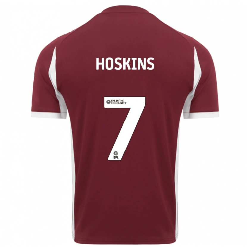 Danxen Kinderen Sam Hoskins #7 Bordeauxrood Wit Thuisshirt Thuistenue 2025/26 T-Shirt