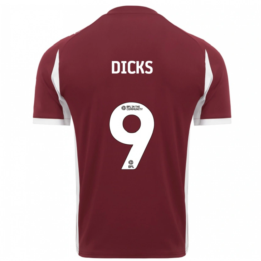 Danxen Kinderen Alexandra Dicks #9 Bordeauxrood Wit Thuisshirt Thuistenue 2025/26 T-Shirt