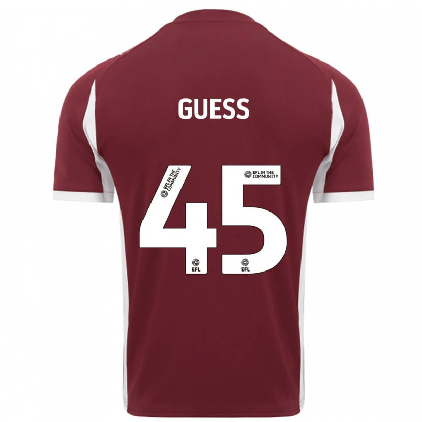 Danxen Kinderen Harry Guess #45 Bordeauxrood Wit Thuisshirt Thuistenue 2025/26 T-Shirt