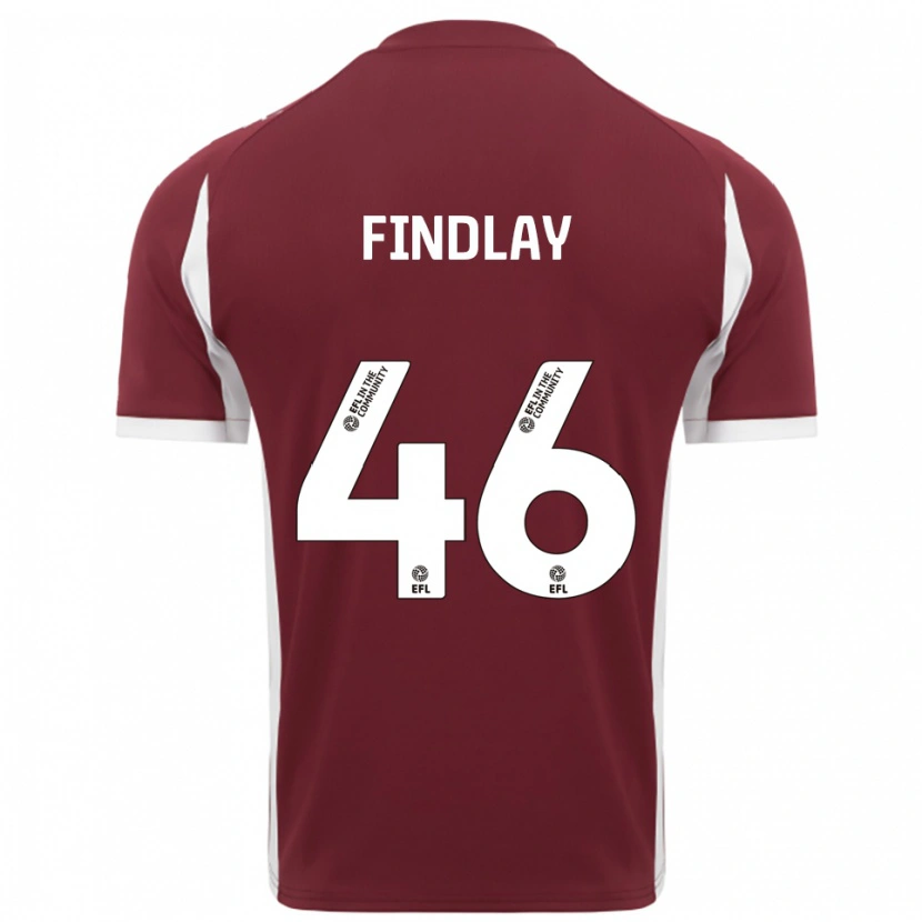 Danxen Kinderen Freddie Findlay #46 Bordeauxrood Wit Thuisshirt Thuistenue 2025/26 T-Shirt