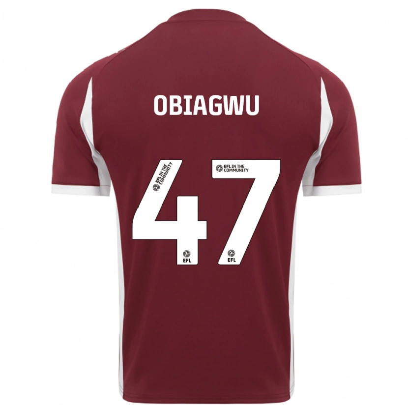 Danxen Kinderen Fran Obiagwu #47 Bordeauxrood Wit Thuisshirt Thuistenue 2025/26 T-Shirt