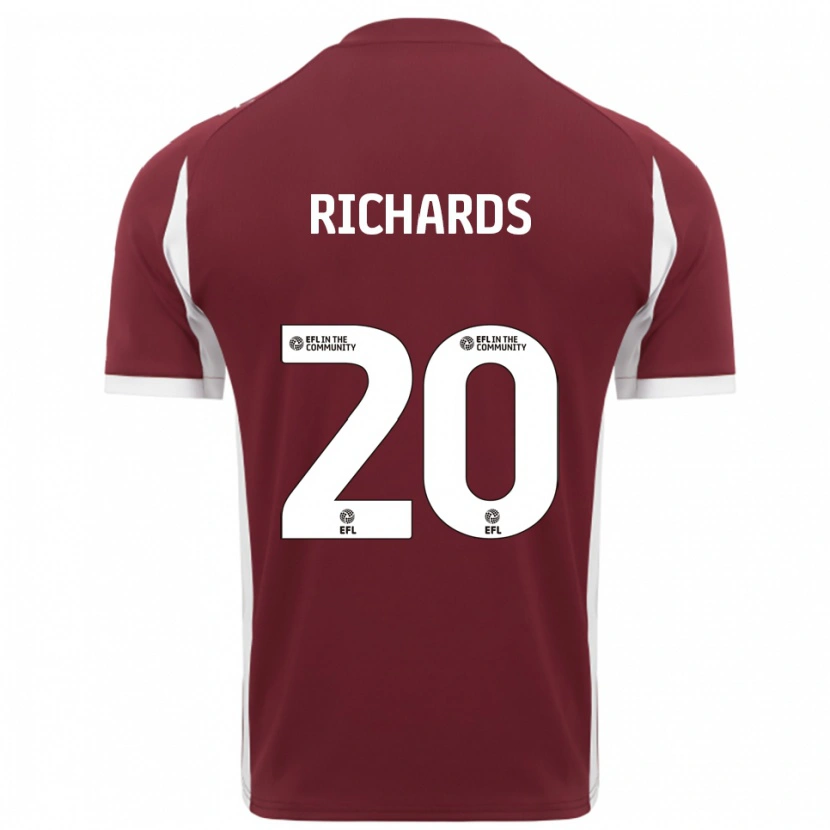 Danxen Kinderen Mia Richards #20 Bordeauxrood Wit Thuisshirt Thuistenue 2025/26 T-Shirt