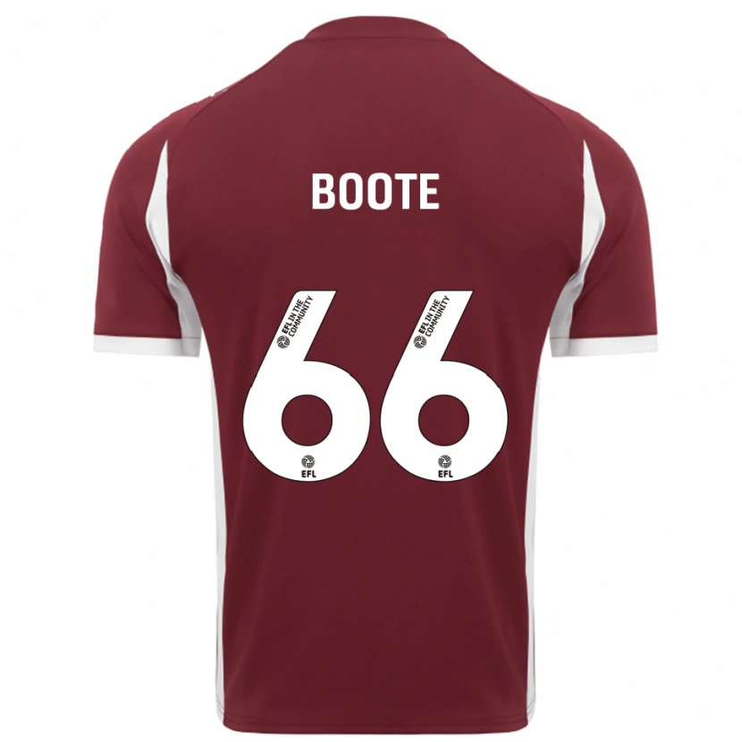 Danxen Kinderen Zoe Boote #66 Bordeauxrood Wit Thuisshirt Thuistenue 2025/26 T-Shirt