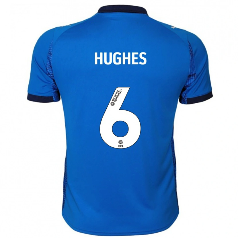 Danxen Kinderen Sam Hughes #6 Blauw Wit Thuisshirt Thuistenue 2025/26 T-Shirt