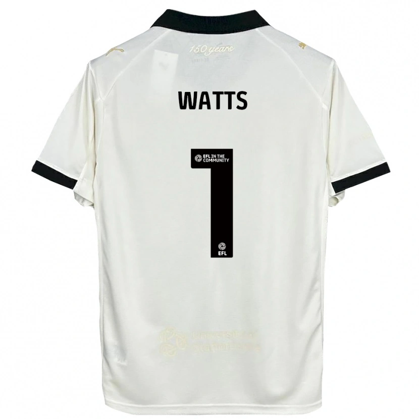 Danxen Kinderen Connie Watts #1 Gebroken Wit Zwart Thuisshirt Thuistenue 2025/26 T-Shirt