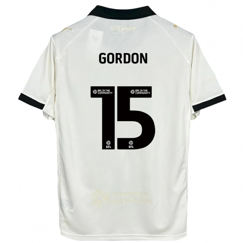 Danxen Kinderen Liam Gordon #15 Gebroken Wit Zwart Thuisshirt Thuistenue 2025/26 T-Shirt