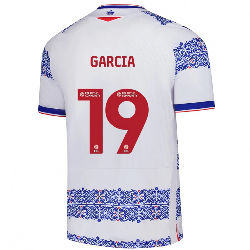 Danxen Kinderen Andre Garcia #19 Wit Blauw Thuisshirt Thuistenue 2025/26 T-Shirt