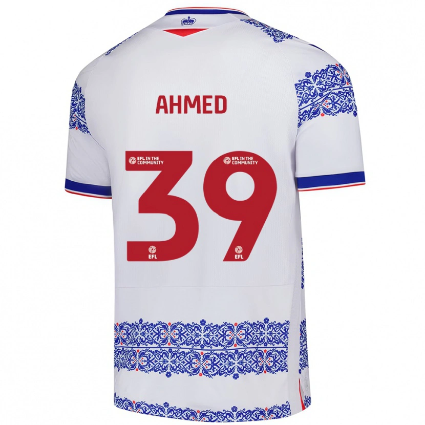 Danxen Kinderen Ashqar Ahmed #39 Wit Blauw Thuisshirt Thuistenue 2025/26 T-Shirt