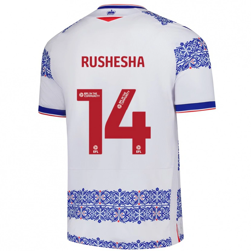 Danxen Kinderen Tivonge Rushesha #14 Wit Blauw Thuisshirt Thuistenue 2025/26 T-Shirt