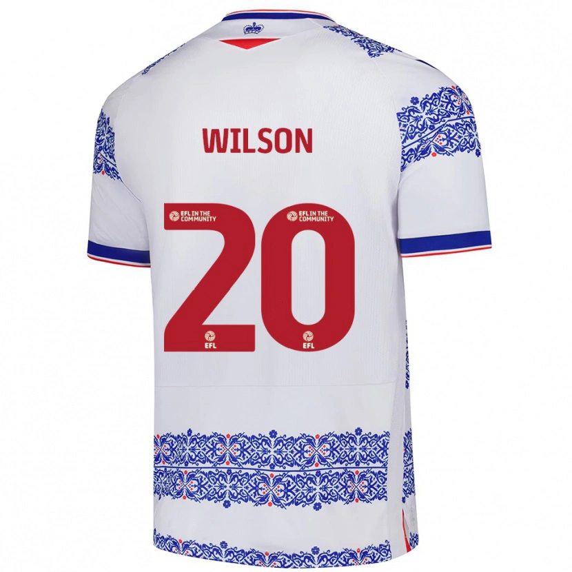 Danxen Kinderen Georgia Wilson #20 Wit Blauw Thuisshirt Thuistenue 2025/26 T-Shirt