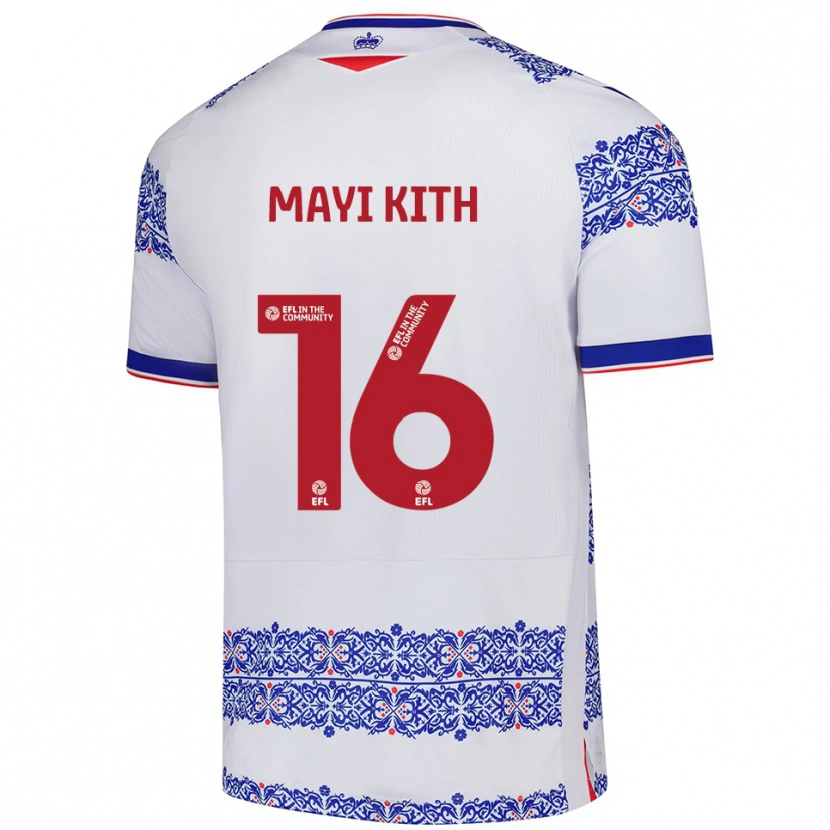 Danxen Kinderen Easther Mayi Kith #16 Wit Blauw Thuisshirt Thuistenue 2025/26 T-Shirt