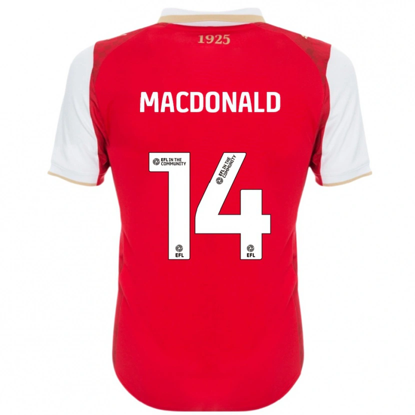 Danxen Kinderen Alex Macdonald #14 Rood Wit Thuisshirt Thuistenue 2025/26 T-Shirt