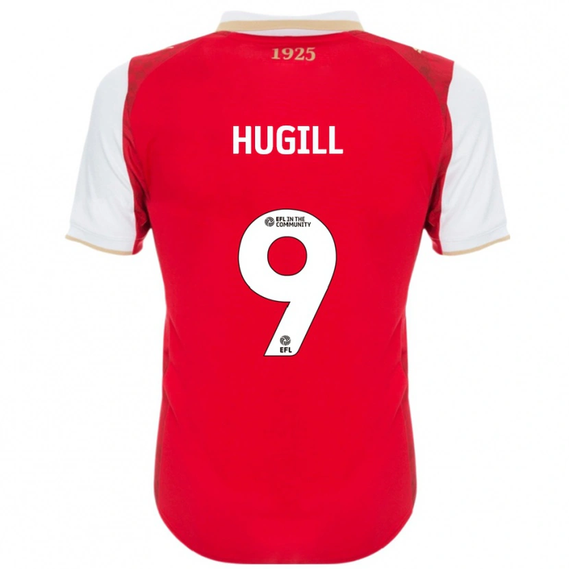 Danxen Kinderen Jordan Hugill #9 Rood Wit Thuisshirt Thuistenue 2025/26 T-Shirt