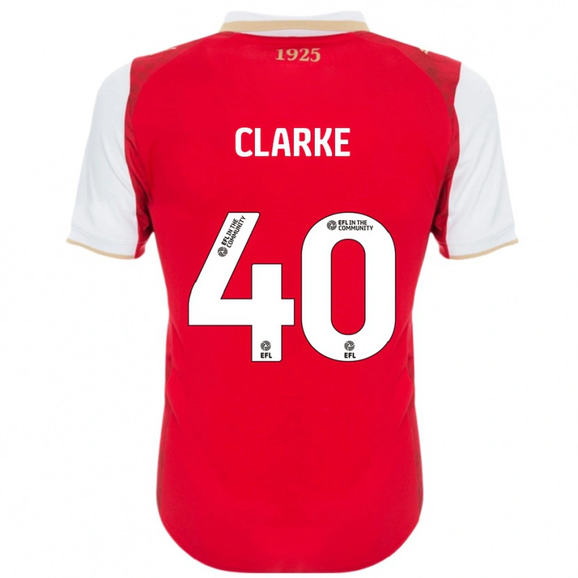 Danxen Kinderen Lewis Clarke #40 Rood Wit Thuisshirt Thuistenue 2025/26 T-Shirt