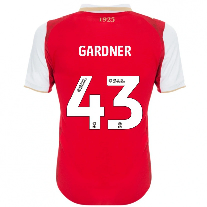Danxen Kinderen Dean Gardner #43 Rood Wit Thuisshirt Thuistenue 2025/26 T-Shirt