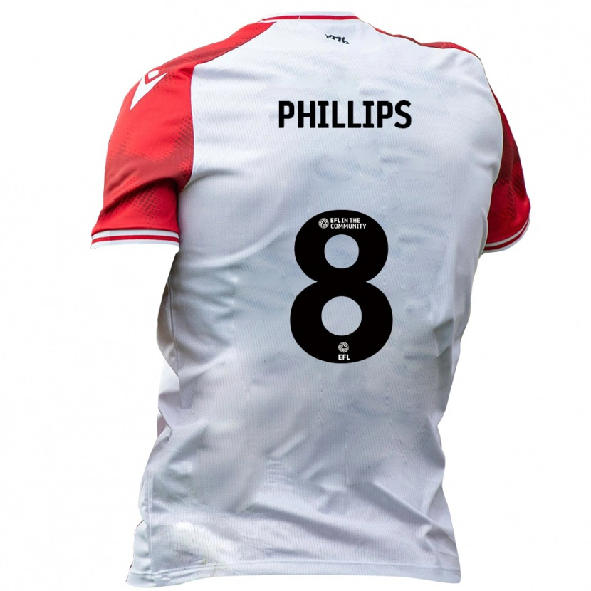 Danxen Kinderen Daniel Phillips #8 Wit Rood Thuisshirt Thuistenue 2025/26 T-Shirt