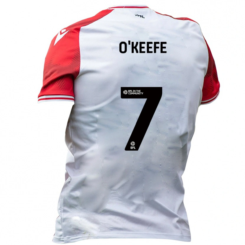 Danxen Kinderen Albie O'keefe #7 Wit Rood Thuisshirt Thuistenue 2025/26 T-Shirt