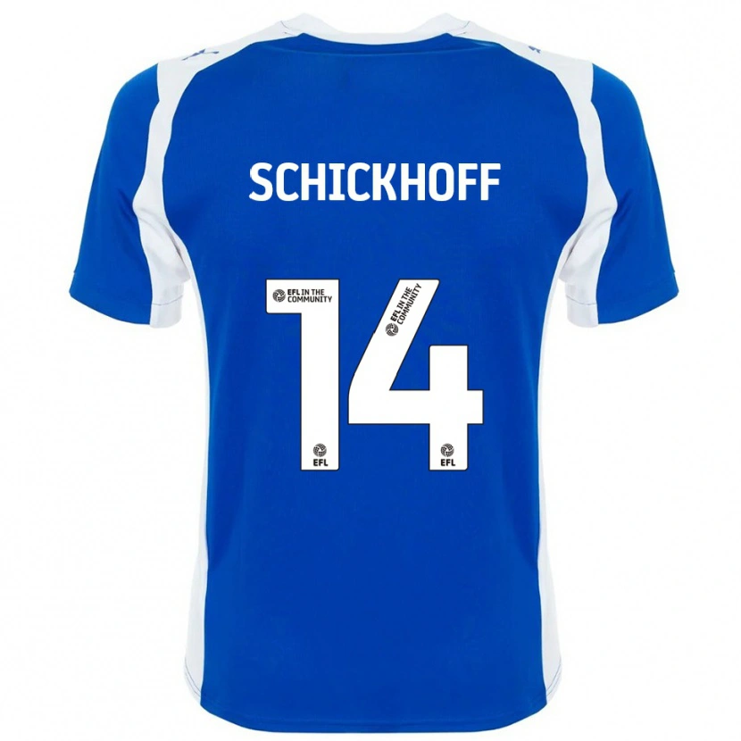 Danxen Kinderen Ella Schickhoff #14 Blauw Wit Thuisshirt Thuistenue 2025/26 T-Shirt