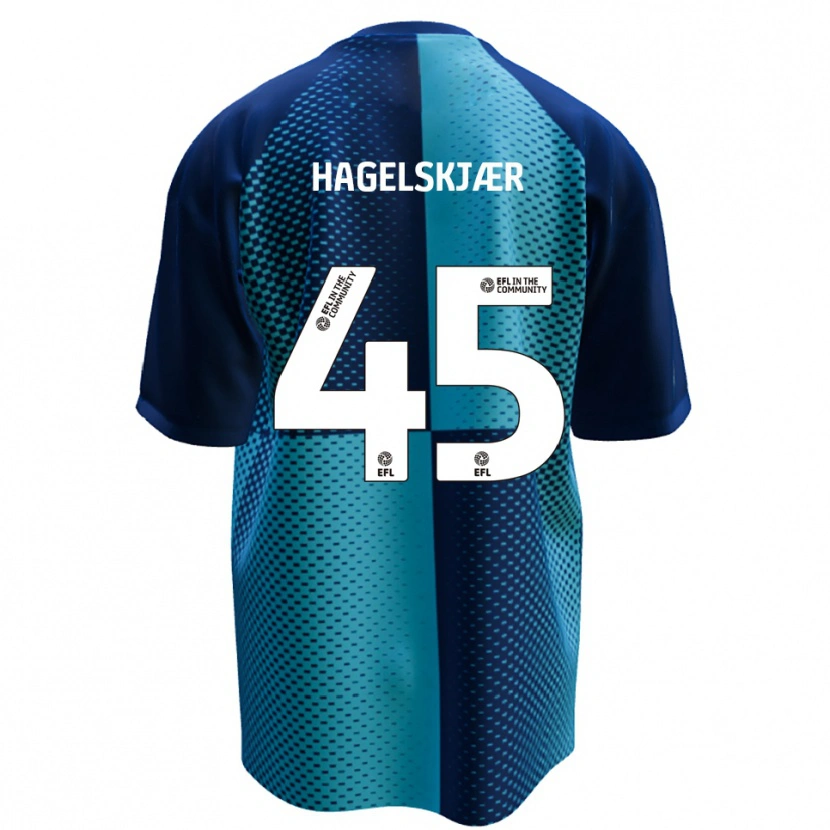 Danxen Kinderen Anders Hagelskjær #45 Blauw Hemelsblauw Thuisshirt Thuistenue 2025/26 T-Shirt
