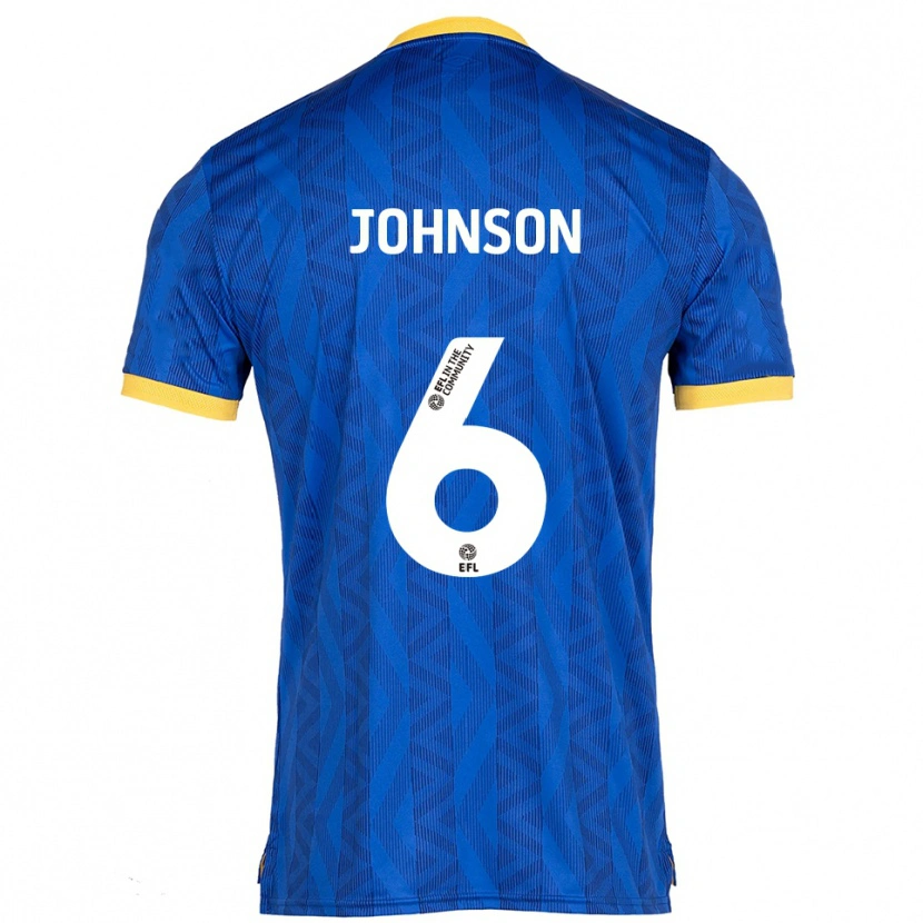 Danxen Kinderen Ryan Johnson #6 Marine Geel Thuisshirt Thuistenue 2025/26 T-Shirt