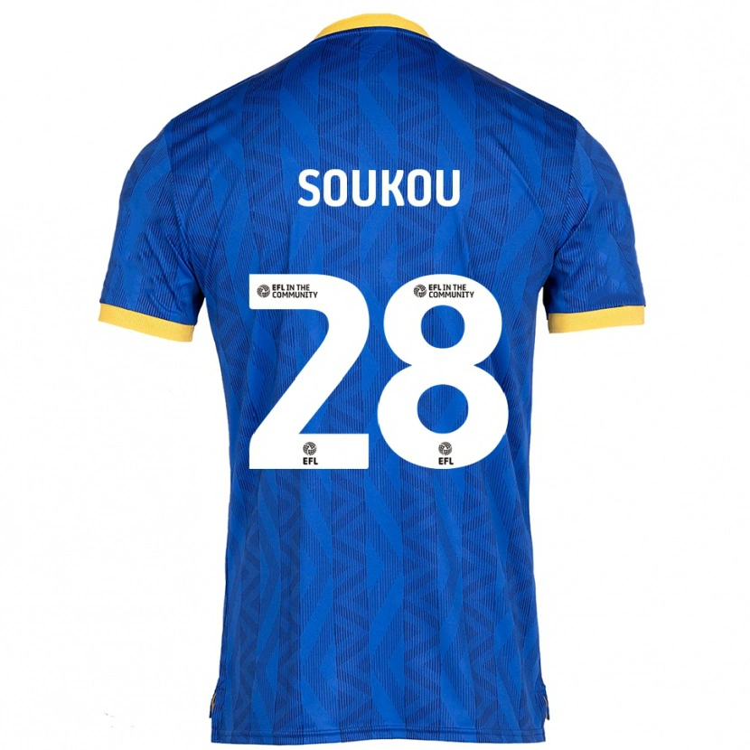 Danxen Kinderen Shaun Soukou #28 Marine Geel Thuisshirt Thuistenue 2025/26 T-Shirt