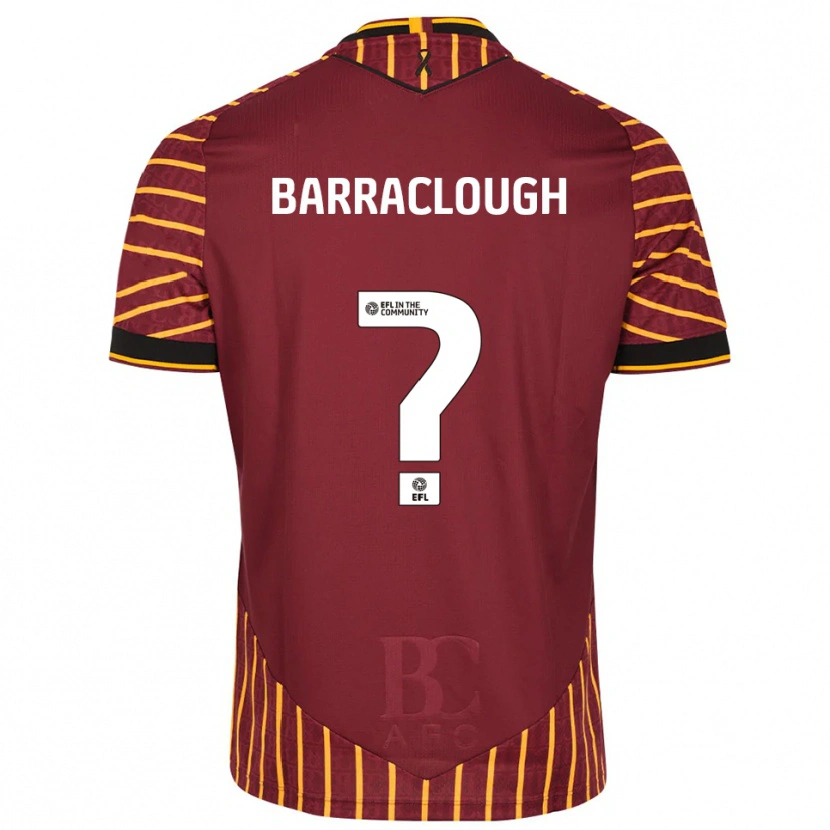 Danxen Kinderen Hollie Barraclough #0 Oranje Bordeauxrood Thuisshirt Thuistenue 2025/26 T-Shirt