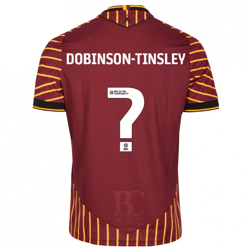 Danxen Kinderen Kadie Dobinson-Tinsley #0 Oranje Bordeauxrood Thuisshirt Thuistenue 2025/26 T-Shirt