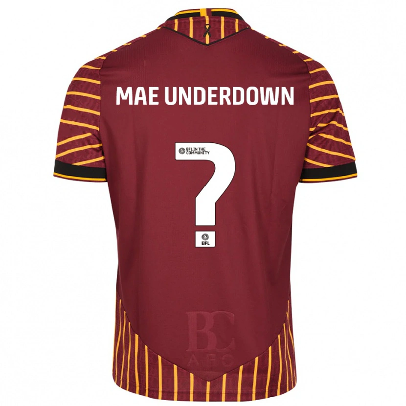 Danxen Kinderen Kanisha Mae Underdown #0 Oranje Bordeauxrood Thuisshirt Thuistenue 2025/26 T-Shirt