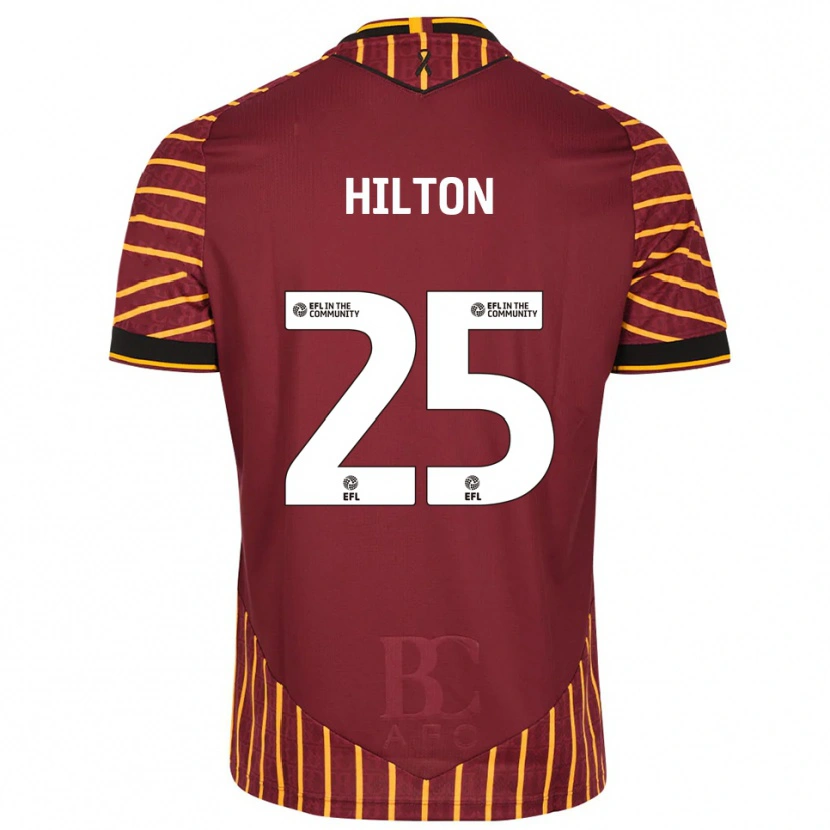 Danxen Kinderen Joe Hilton #25 Oranje Bordeauxrood Thuisshirt Thuistenue 2025/26 T-Shirt