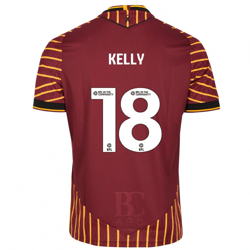 Danxen Kinderen Ciaran Kelly #18 Oranje Bordeauxrood Thuisshirt Thuistenue 2025/26 T-Shirt